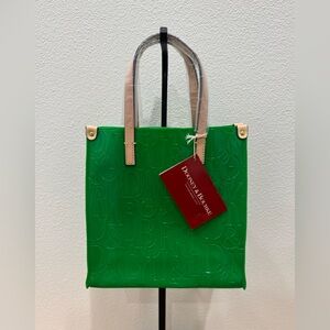 NWT Dooney & Bourke Green Tote with Tan Handles